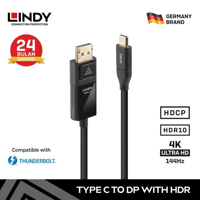 Adapter Type C To Displayport Lindy 4K 144Hz Hdr,