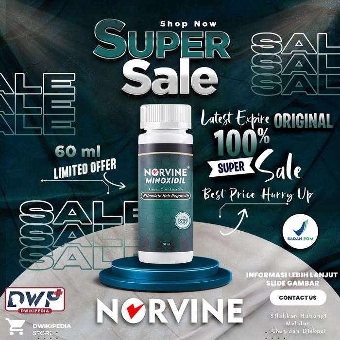 Norvine Minoxidil 5% 60 ML BPOM Penumbuh Rambut dan Brewok Mencegah Kerontokan dan Kebotakan