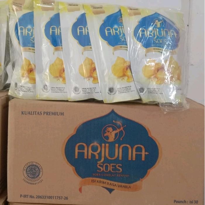 

[PAKET RESELLER] ARJUNA SOES (1 DUS 30 PCS) SOES KERING ISI CREAM ABEJA RASA, HALAL, BPOM. Cookies