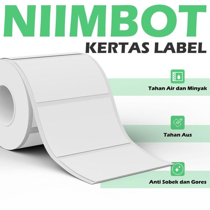 

Kertas Label Putih Polos Khusus NIIMBOT B1/B21/B3S/B21PRO/B31, Tahan Air dan Gores, Cetak Barcode