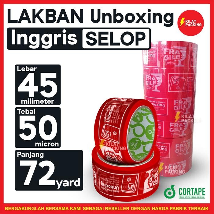 

Lakban Fragile With Video Unboxing Putih - 45 mm x 72 yard Murah /SLOP