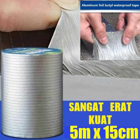 

Lakban ANTI BOCOR Aluminum Foil tape Waterproof atap besi 5m x 15cm