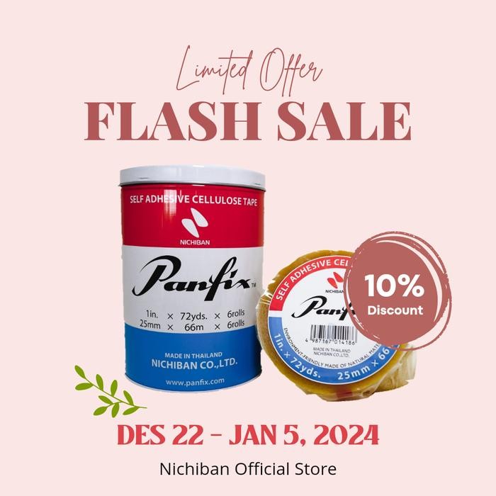 

Panfix 1 Inch x 72Yds x Core 3 Inch (6Rolls/Klg) Can Cellulose Tape