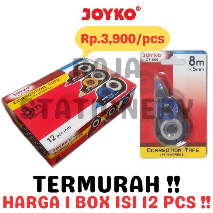 

JOYKO CORRECTION TAPE 8m TIPEX KERTAS JOYKO TIPX CT-559 BOX LUSIN [12PCS]