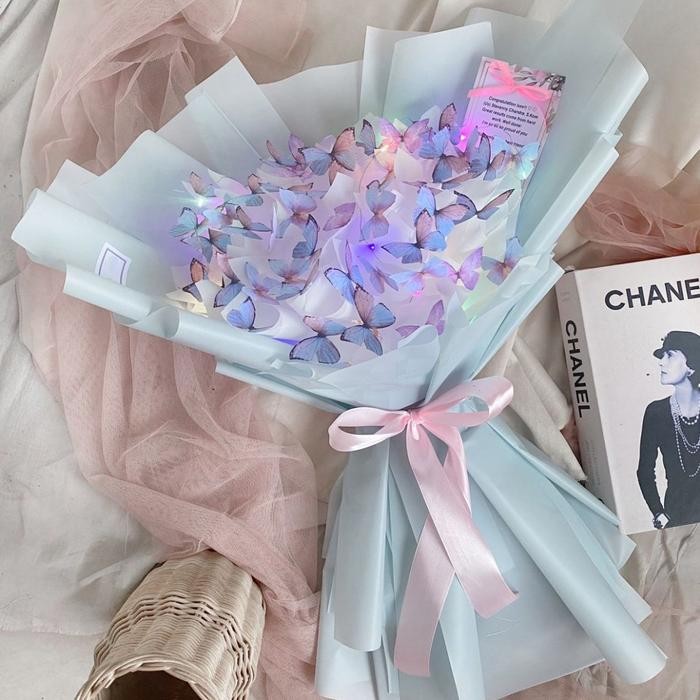 

Buket Imut Valentine / Wisuda / Ultah LED Butterfly Bouquet Gift