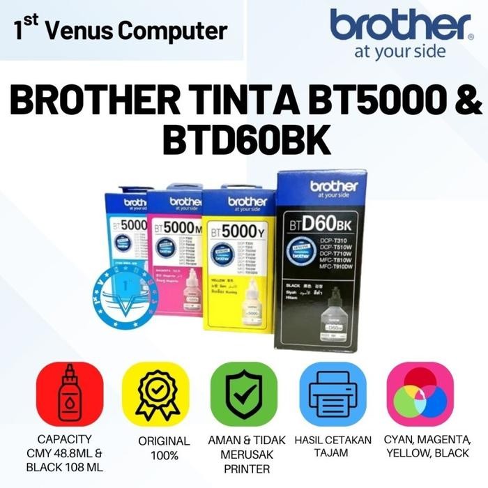 

TINTA BROTHER D60 BT5000 / TINTA BTD60 BT5000 ORI / TINTA BT5000 B/C/M best seller