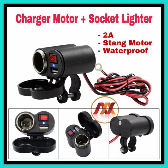 Charger Motor WithLighter Waterprooft - Charger Stang Motor 3016