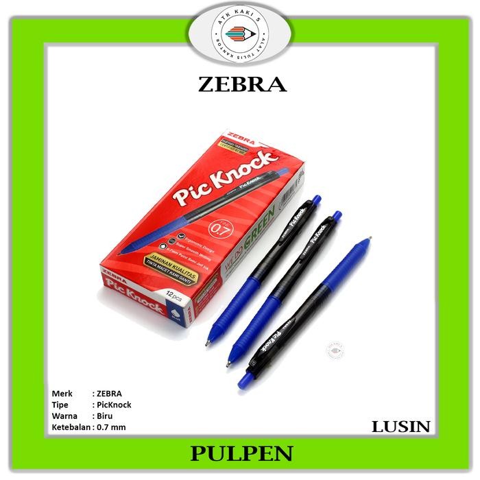 

ZEBRA. PENA SEMI GEL PIC KNOCK 0.7mm (BIRU) (PERLUSIN)