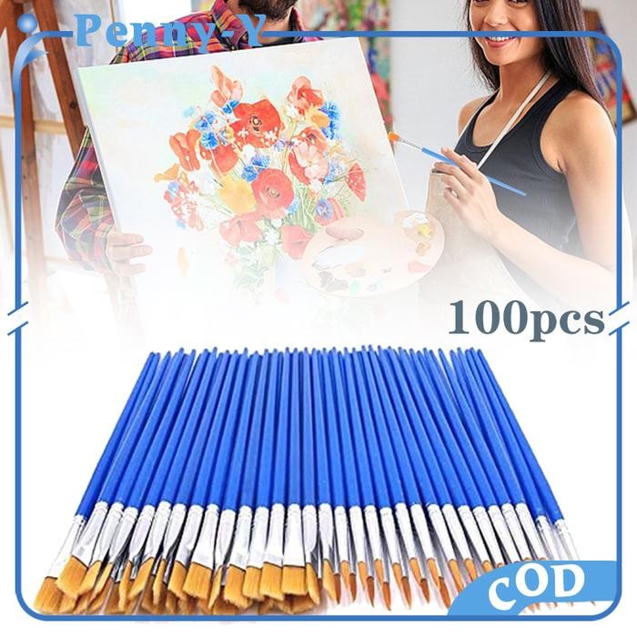 

Kuas Lukis Set 100pcs Cat Minyak Kuas set kuas lukis lengkap