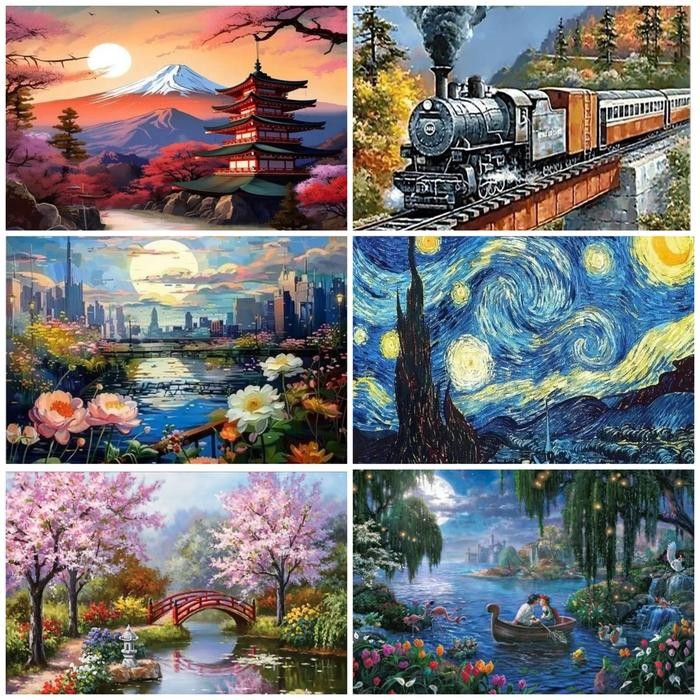 

Home Decor Canvas Paint By Number Kit Digital Oil Painting DIY S