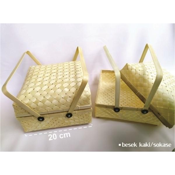 Besek/Sokase Bambu Dengan Pegangan/Sokase/Hampers Bambu