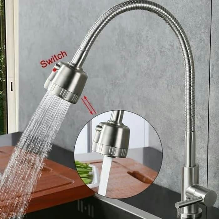 Kran Cuci Piring. Kran Sink Meja Stainless 304 Flexible model Toto