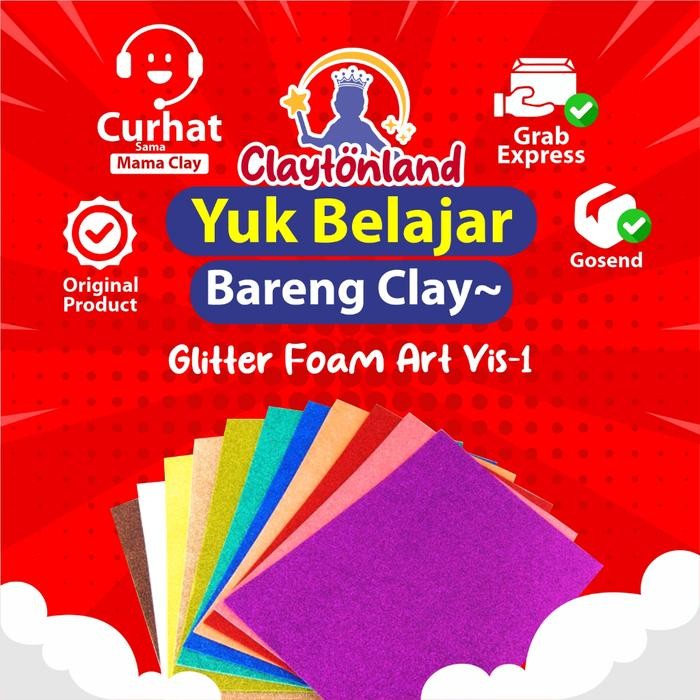 

GLITTER FOAM ART VIS-1 FOAM ART 20x30cm ISI 10 PCS Eva Foam Glitter Busa Gliter Kertas Gliter