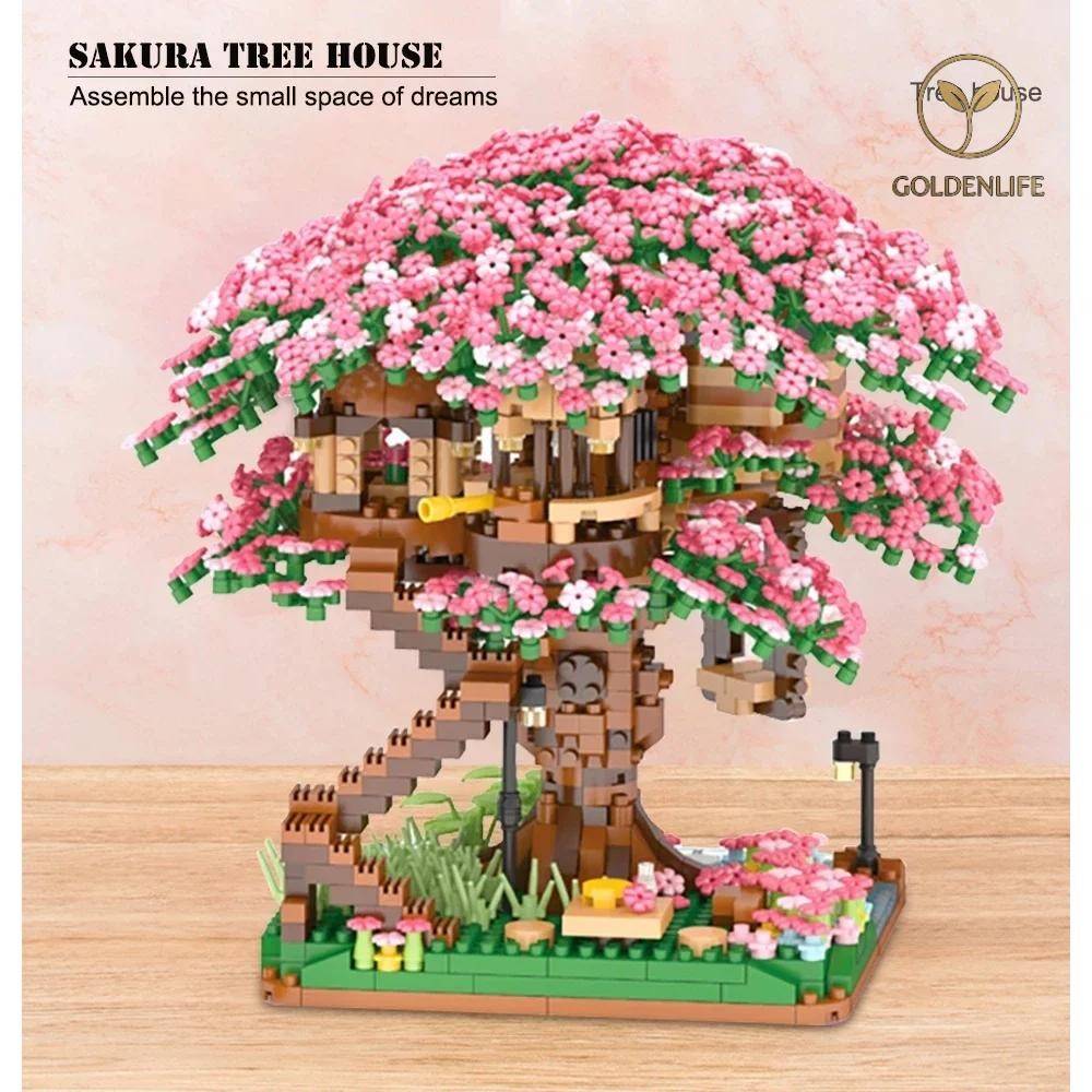 LIKAKA Mainan Balok Susun Rumah Pohon Bunga Sakura LEGO 2008 Bricks - A609