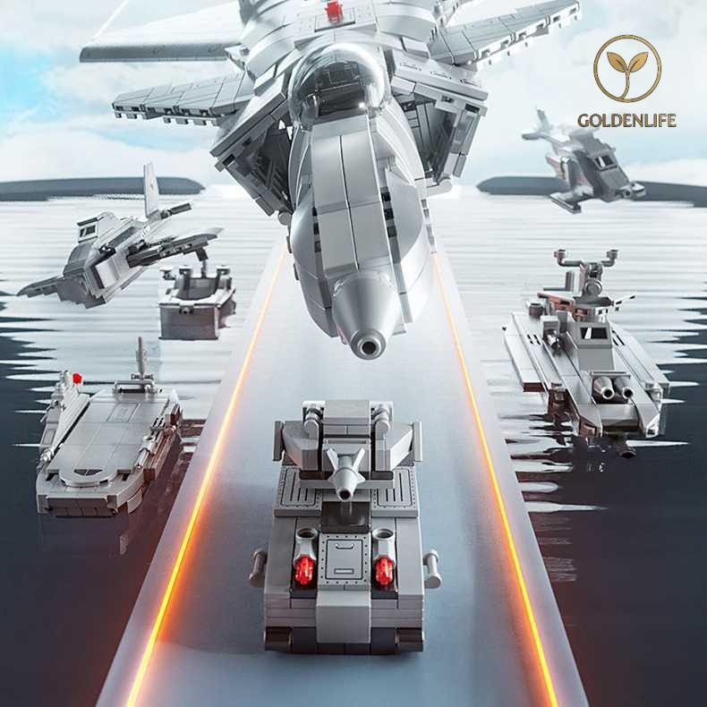 LELE BROTHER Mainan Pesawat Jet Tempur Lego 510 Blocks - 8835