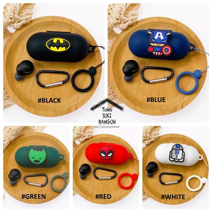 Case Sony WF-C510 Rubber CARTOON HEROES Silicone Cover Casing Pouch Protector WFC510 WF C510