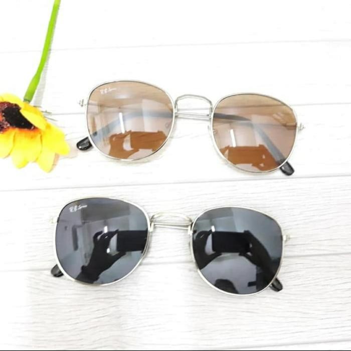 Kacamata hitam bulat vintage korea oval sunglass