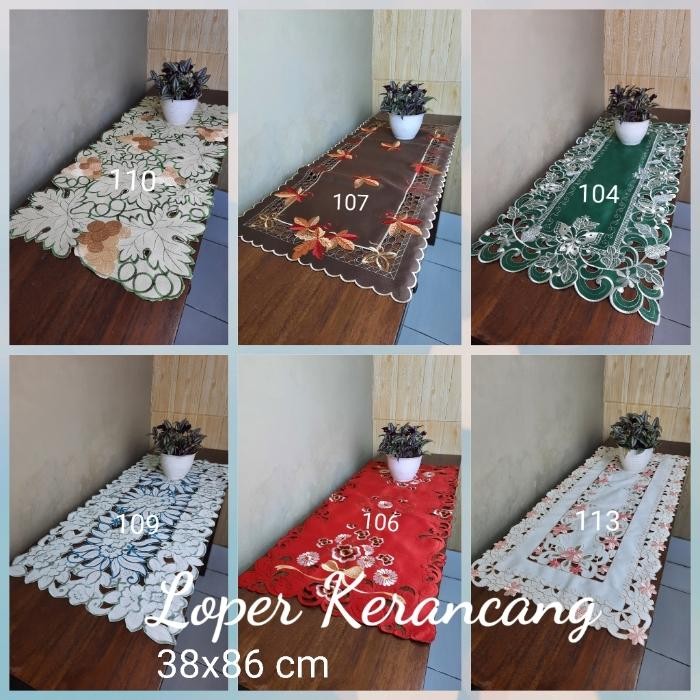 Taplak Meja Tamu Bordir Kerancang Mewah