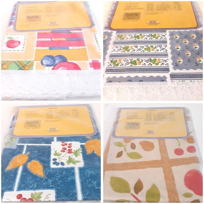 Taplak Meja Makan Plastik Bulat Motif Kursi 6 Meiwa