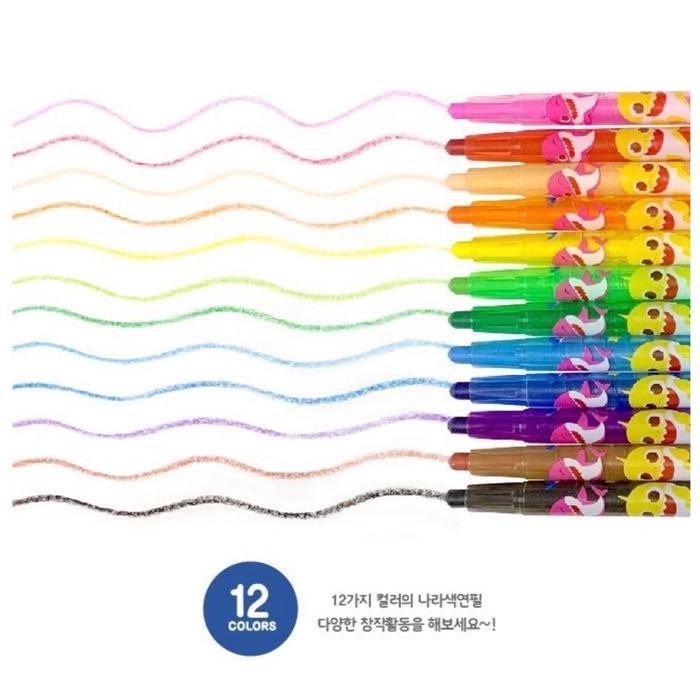 

Pinkfong Baby Shark Twist Up Set Crayon / Krayon / Pensil Warna Gratisongkir