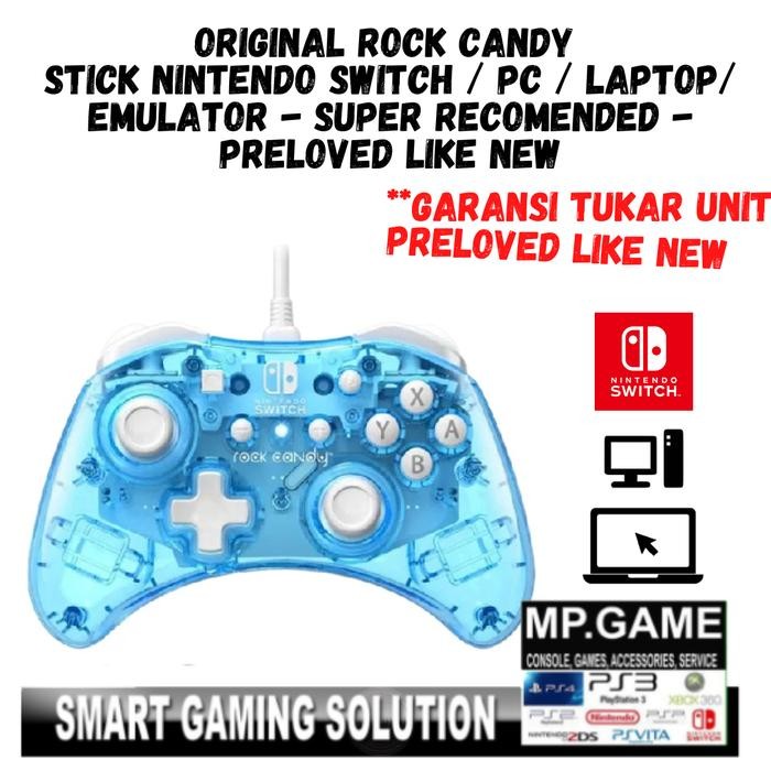Rock Candy Original Stik Switch Laptop PC Wired Joystick Gamepad BIRU