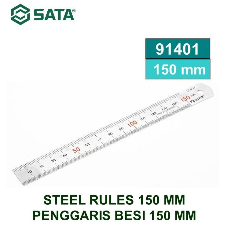 

Penggaris Besi Stainless 150 mm 91401 - Steel Rules 150 mm Sata Tools