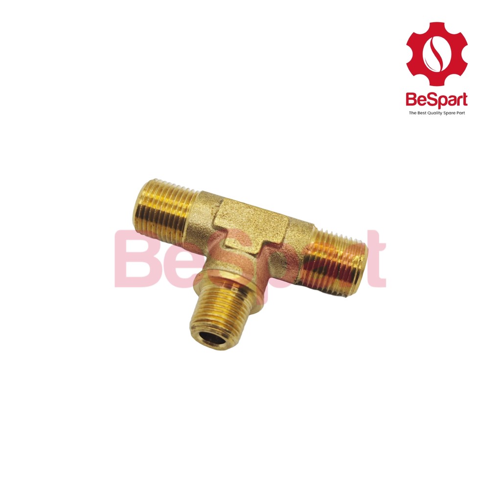 Fitting T/Tee M12 x M12 x 1/8" untuk Bezzera BZ07, BZ10, BZ13, Crema, Victoria