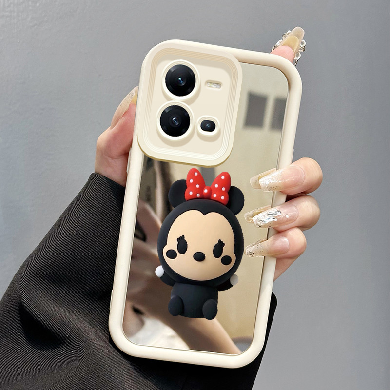 Casing Hp VIVO V25 5G VIVO V25E VIVO X80 Lite 5G Case Boneka lucu Populer Kesing cermin Silikon Cesi