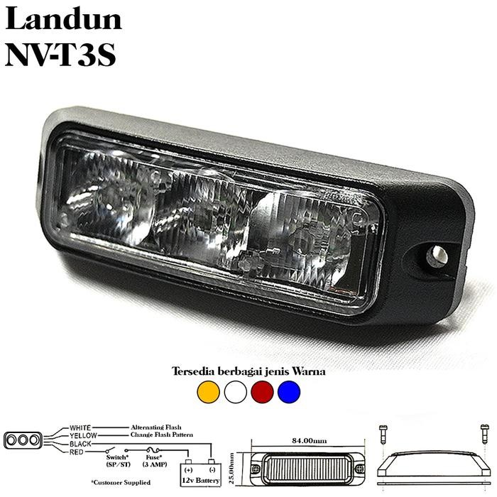 Landun Nouva T3S Lampu / Strobo Landun - Signal Siren Best Quality