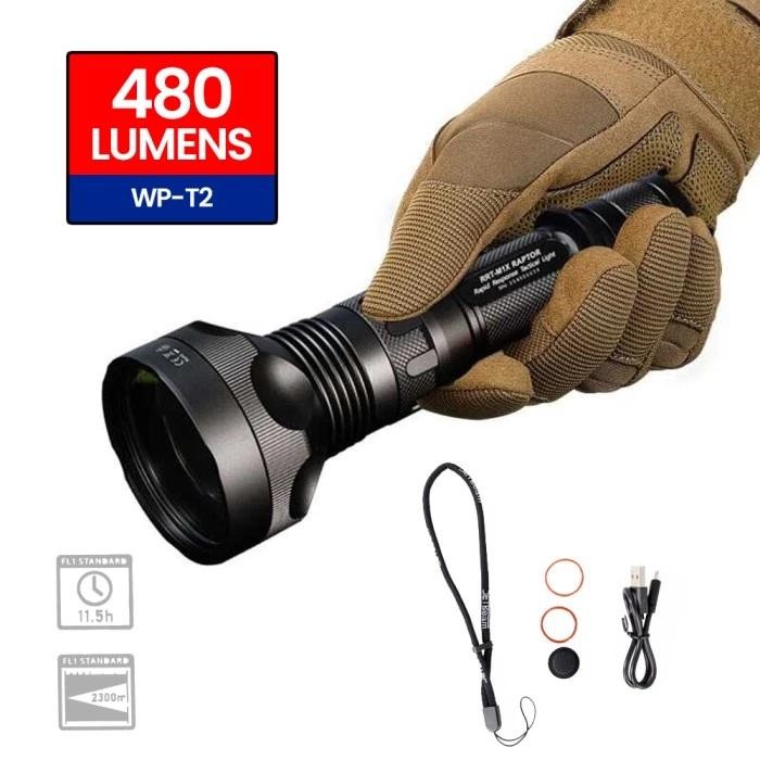 Senter Laser LED Raptor Flashlight WP-T2 480 Lumens RRT-M1X JETBeam