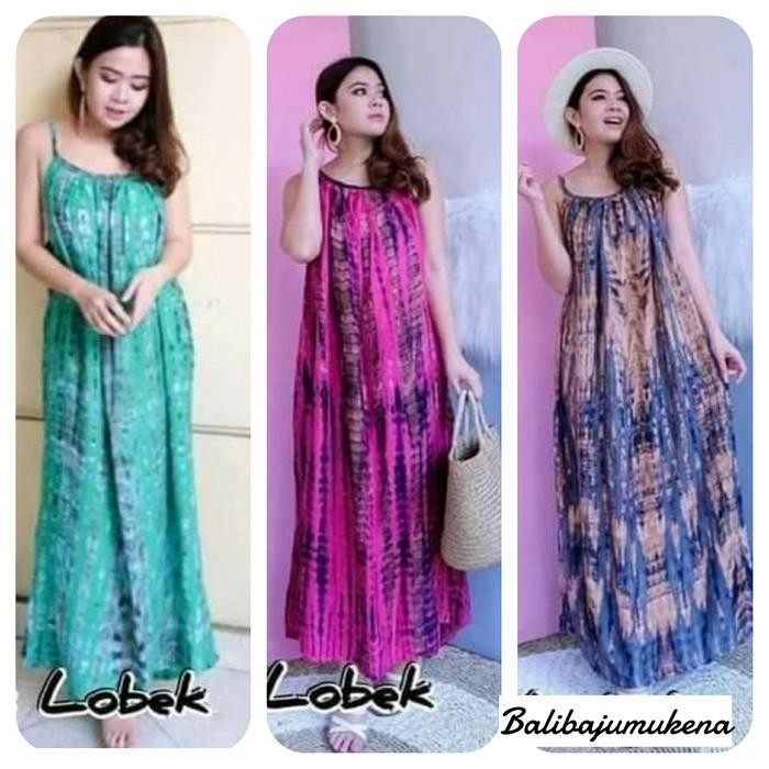 DASTER SINGLET RAYON BALI PANJANG/SEXY DRESS LOBEK TANPA LENGAN JUMBO