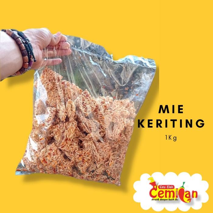 

Mie keriting kering kemasan 1kg cemilan ceu elah