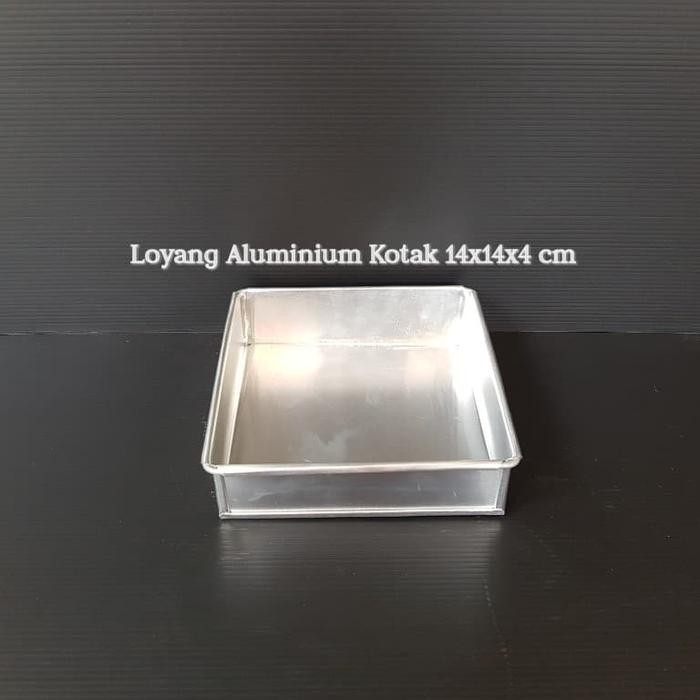 LOYANG KUE ALUMINIUM UK 14X14CM TINGGI 4 CM / LOYANG KOTAK / LY14144