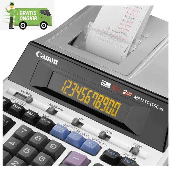 

Canon Mp1211-Ltsc Lcd 12 Digits Printing Calculator Kalkulator Cetak Canon