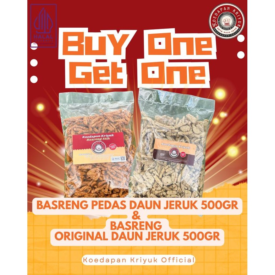 

[Buy 1 Get 1] Basreng Pedas 500gr Gratis Basreng Ori 500gr Koedapan Kriyuk Snack Viral Nikmat Renyah
