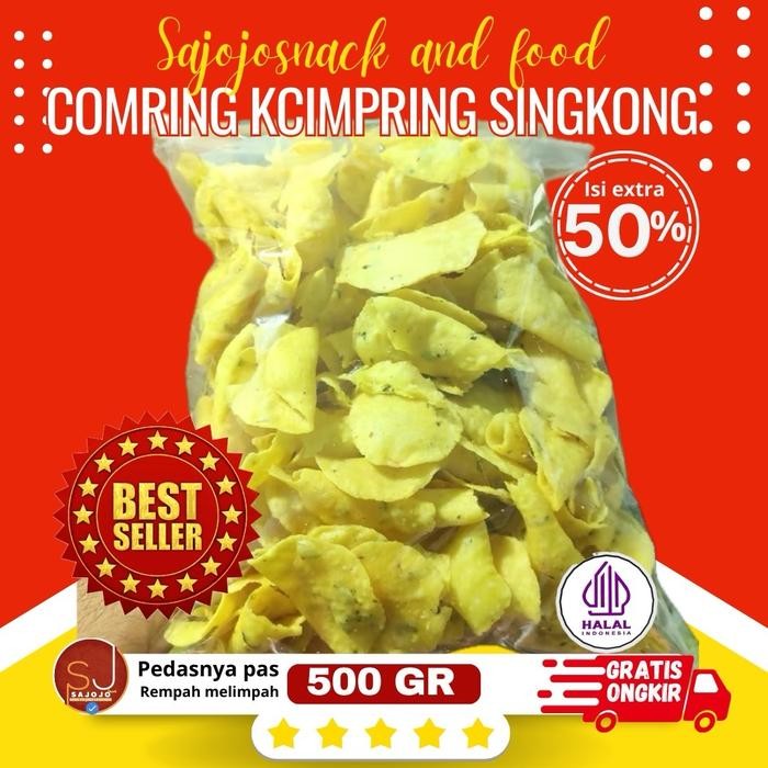 

Keripik Emping Kecimpring Singkong Daun Bawang 500gr Kering Crispy Cemilan Viral untuk Food Pedas