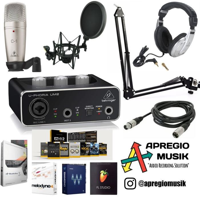 Paket Recording behringer UM2 C1 HPM1000 LENGKAP