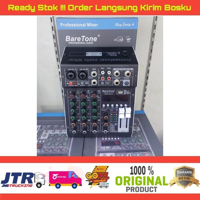 MIXER AUDIO 4 CHANNEL BARETONE MAX FORCE 4 BLUETOOTH USB MP3