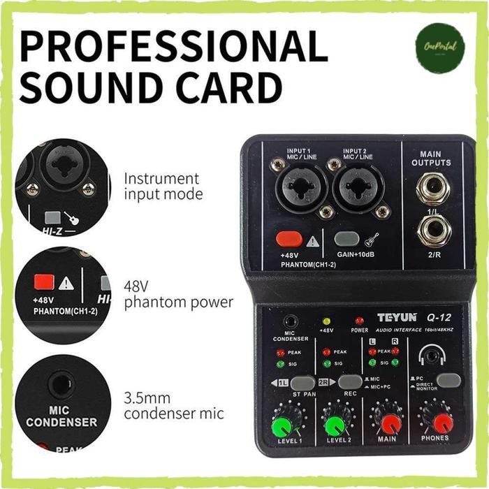Sound Card Mikser Audio USB Mini Portable 2 Way Driver Mixer