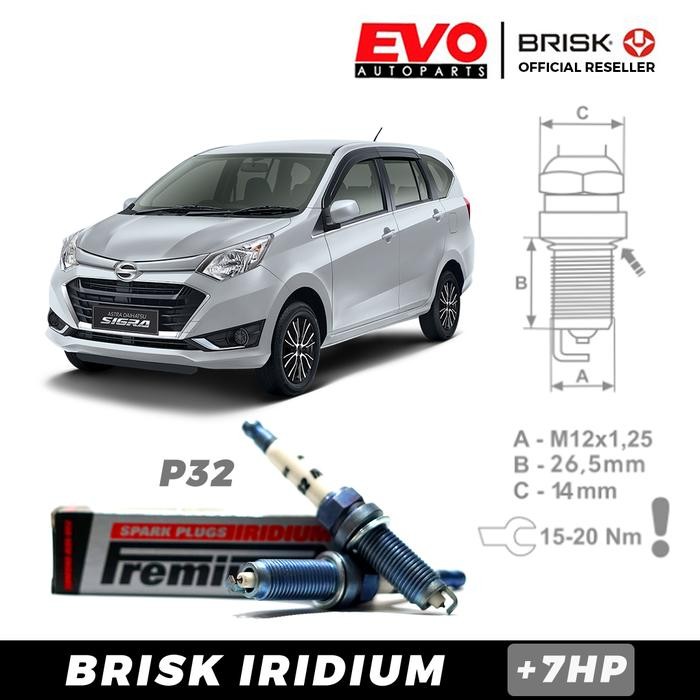 Busi Mobil Daihatsu Sigra Brisk Premium Plus Iridium P32