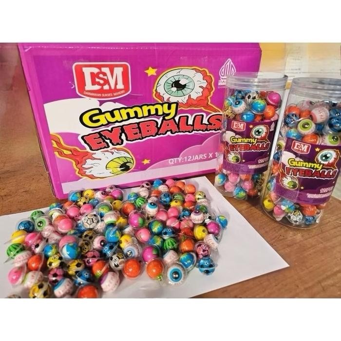 

New Permen DSM Eyeballs Gummy Toples Isi 120 pcs Candy Eye Balls Aneka Rasa - Food, Gift, Makanan