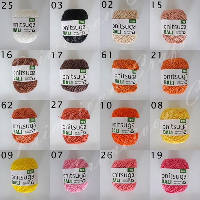 Benang rajut katun bali onitsuga *