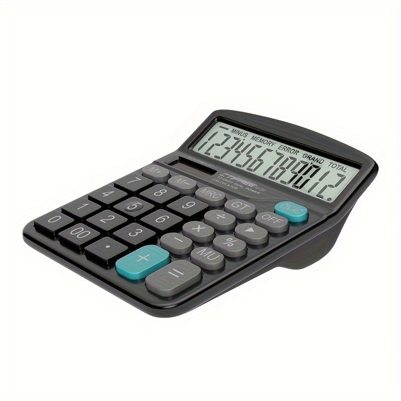 

12-Digit Large LCD Display Calculator Standard Function Calculator with Solar & Battery Dual Power
