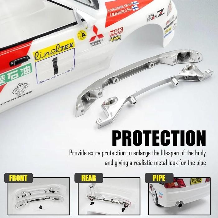 Crtoys Yr Rc 1/10 Mitubishi Lancer Evo Iv Rally Catalunya 1997 #1 Clear Body W/Rims Set