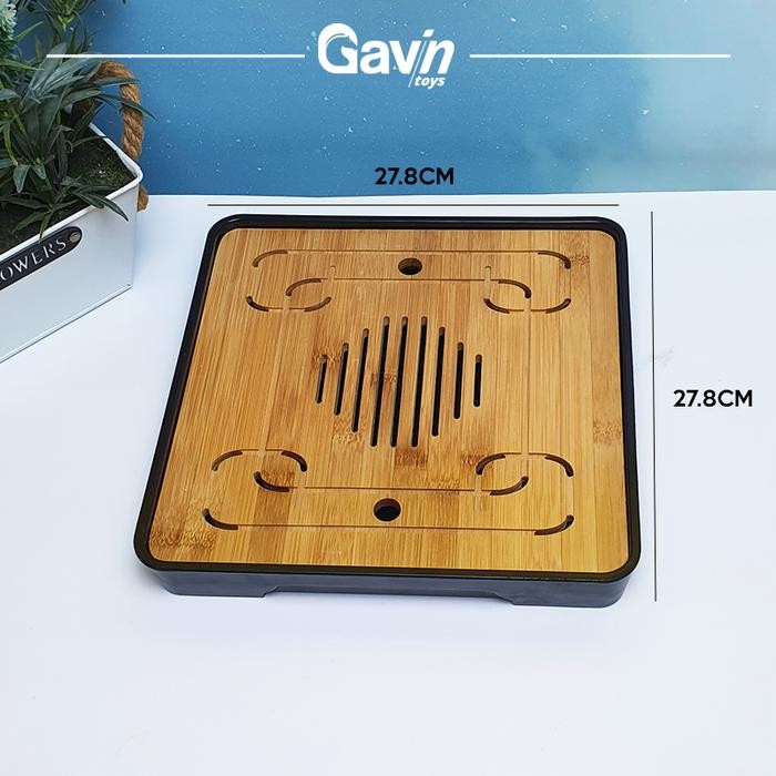 Tea Tray Bamboo Nampan Baki Bambu Chinese Tea Tray Plastic Black