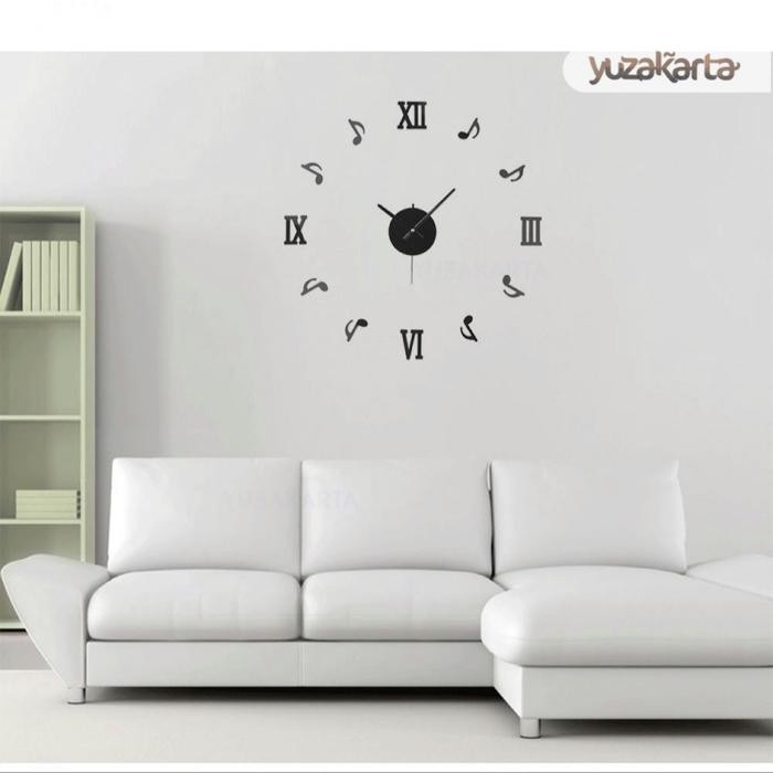 JAM DINDING DIY CLOCK JAM TEMPEL QUAVER NOTE MUSIK MUSIC NOT BALOK