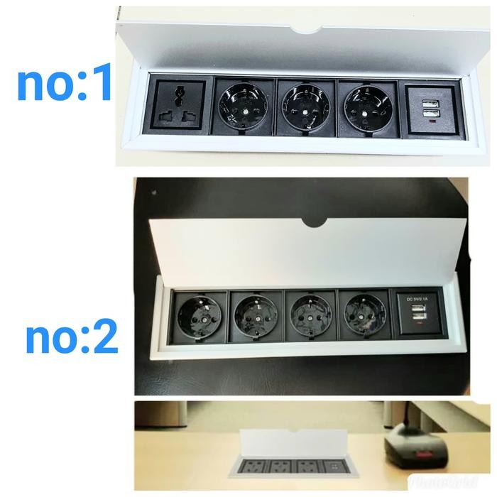 Cuci Gudang Stop Kontak Meja 5 Lubang 4Colokan Power 16A 2Usb Charger