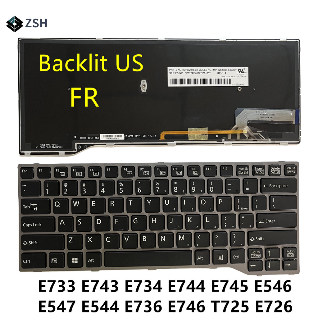 US French Keyboard For Fujitsu Lifebook E733 E734 E743 E744 U745 E546 E547 E544 E736 E746 T725 T726 