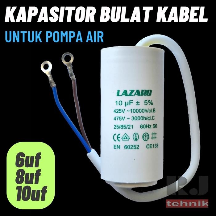 Kapasitor Bulat Kabel Kapasitor Pompa Air 10uf / 18uf 450v Capacitor *