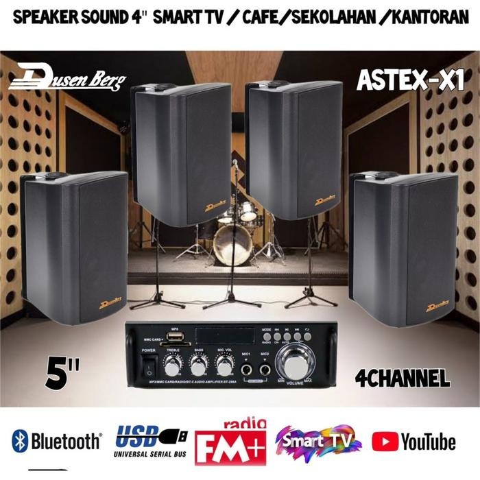 Paket 4 Speaker 5 Inch DUSENBERG Astex X 1, Cafe , Restoran - Bluetooh *